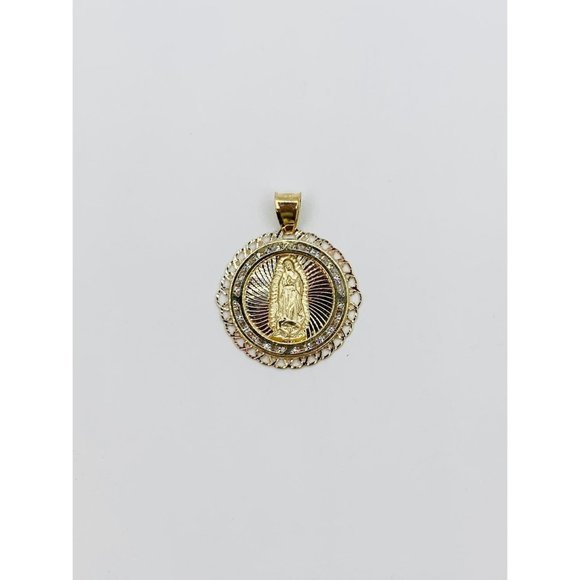 10k Solid Gold Virgin Mary Charm Pendant